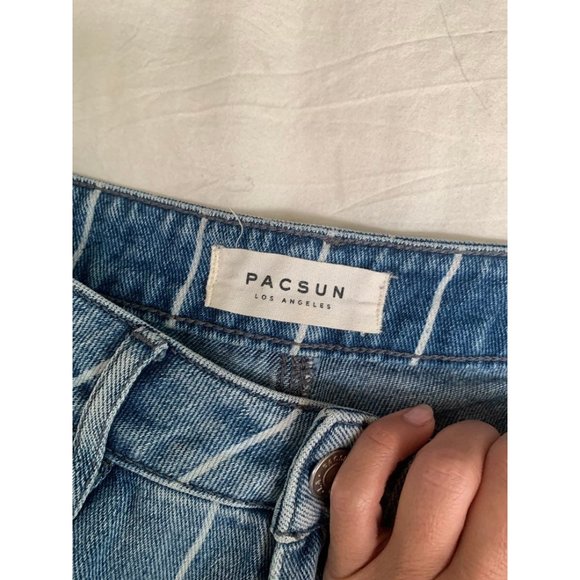PacSun Mom jeans window pane striped cropped 23 straight - Picture 9 of 12